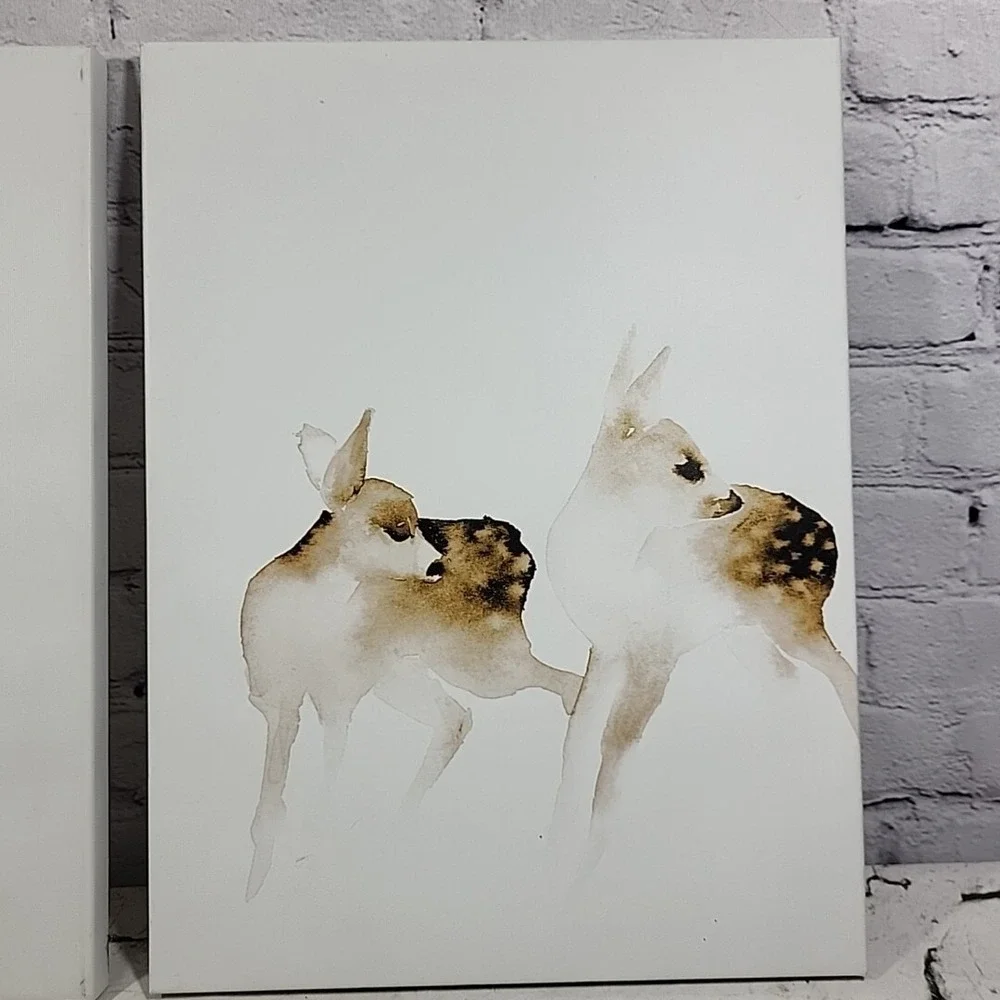 IKEA PJATTERYD PJÄTTERYD Picture On Canvas Deers 2 Pack 11x15